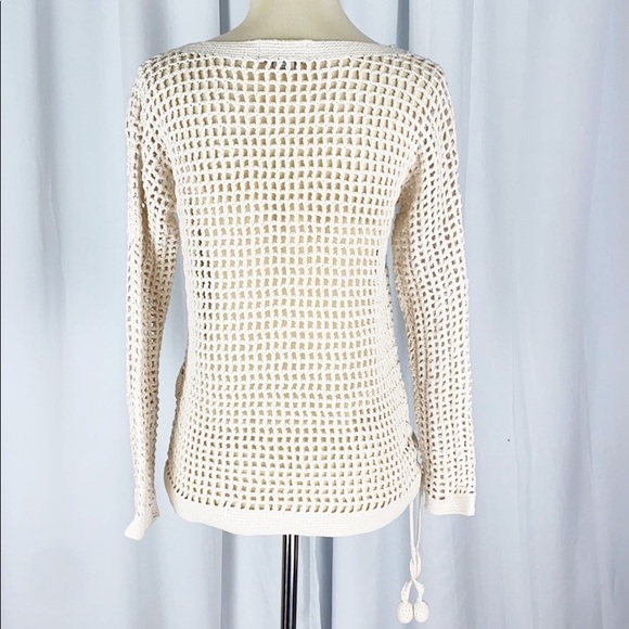 Anthro Hand Knit By Dollie Open Stitch Anchor Top - Picture 4 of 8